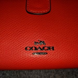 Coach red leather wallet